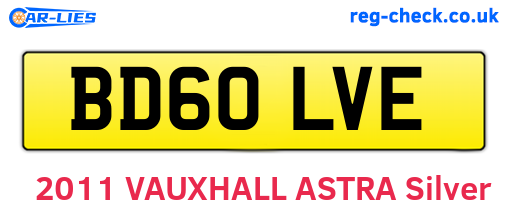 BD60LVE are the vehicle registration plates.