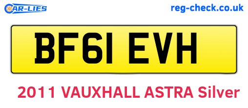 BF61EVH are the vehicle registration plates.
