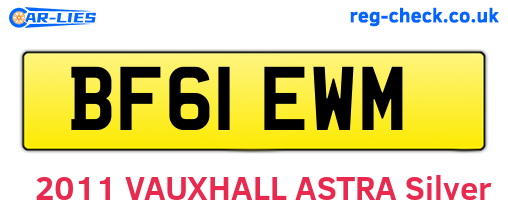 BF61EWM are the vehicle registration plates.