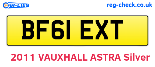 BF61EXT are the vehicle registration plates.