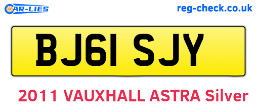 BJ61SJY are the vehicle registration plates.