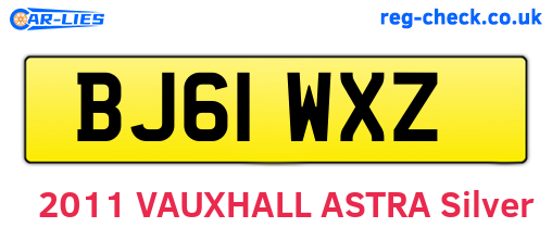 BJ61WXZ are the vehicle registration plates.