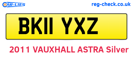 BK11YXZ are the vehicle registration plates.