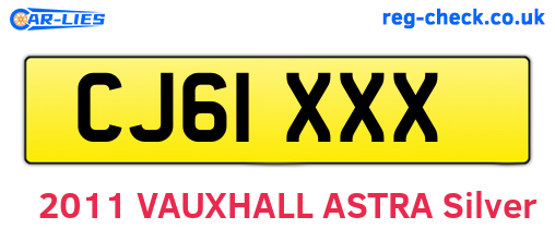 CJ61XXX are the vehicle registration plates.