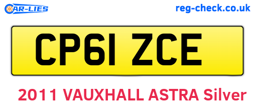 CP61ZCE are the vehicle registration plates.