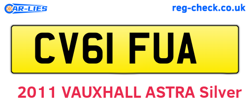 CV61FUA are the vehicle registration plates.