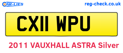 CX11WPU are the vehicle registration plates.