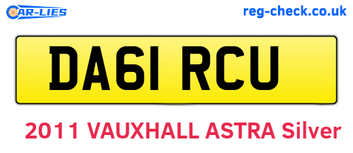 DA61RCU are the vehicle registration plates.