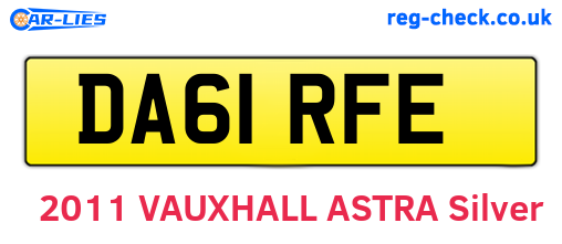 DA61RFE are the vehicle registration plates.