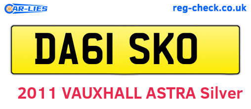 DA61SKO are the vehicle registration plates.