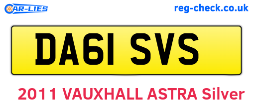DA61SVS are the vehicle registration plates.