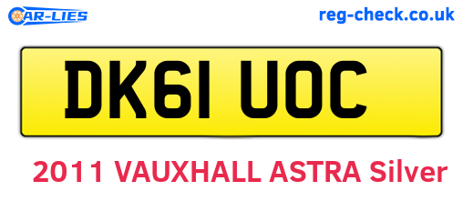 DK61UOC are the vehicle registration plates.