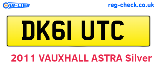 DK61UTC are the vehicle registration plates.