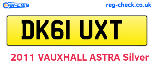 DK61UXT are the vehicle registration plates.