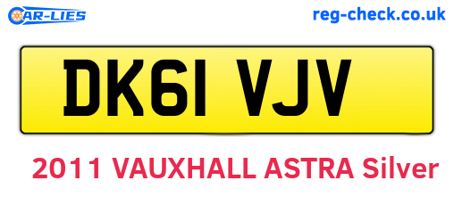 DK61VJV are the vehicle registration plates.