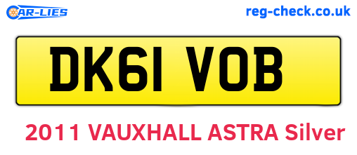 DK61VOB are the vehicle registration plates.