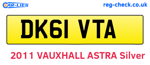 DK61VTA are the vehicle registration plates.