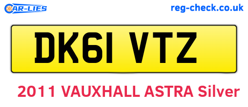 DK61VTZ are the vehicle registration plates.