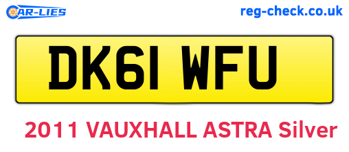 DK61WFU are the vehicle registration plates.
