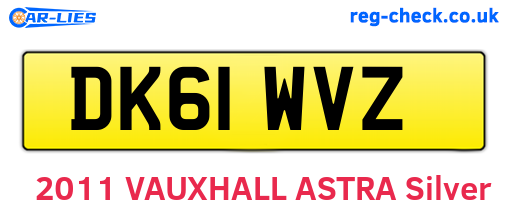 DK61WVZ are the vehicle registration plates.