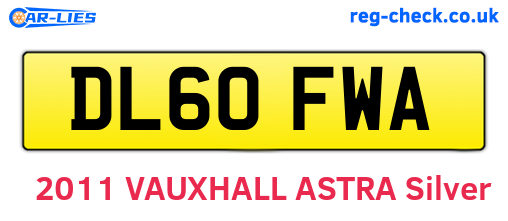 DL60FWA are the vehicle registration plates.