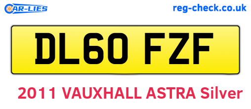 DL60FZF are the vehicle registration plates.