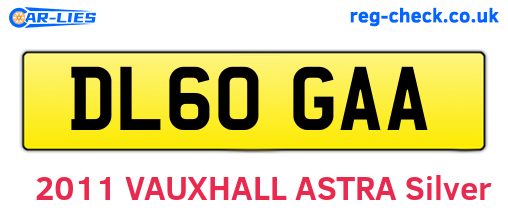 DL60GAA are the vehicle registration plates.