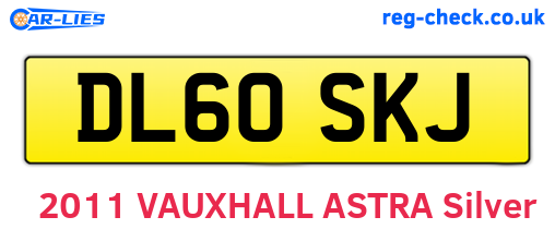 DL60SKJ are the vehicle registration plates.