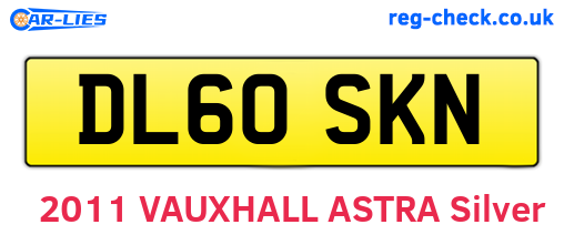 DL60SKN are the vehicle registration plates.