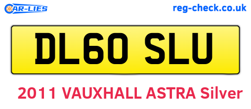 DL60SLU are the vehicle registration plates.