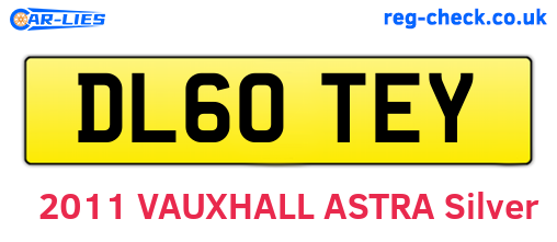 DL60TEY are the vehicle registration plates.