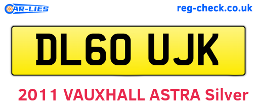 DL60UJK are the vehicle registration plates.