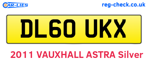 DL60UKX are the vehicle registration plates.