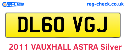 DL60VGJ are the vehicle registration plates.