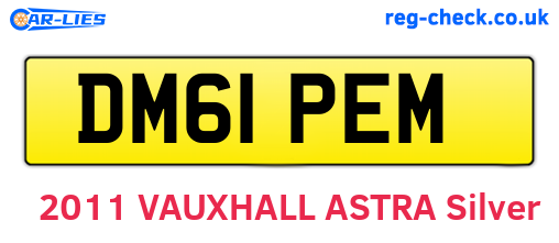 DM61PEM are the vehicle registration plates.