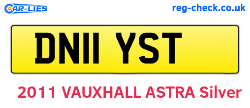DN11YST are the vehicle registration plates.