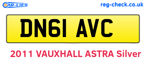DN61AVC are the vehicle registration plates.
