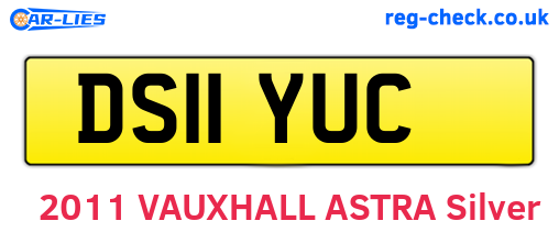 DS11YUC are the vehicle registration plates.