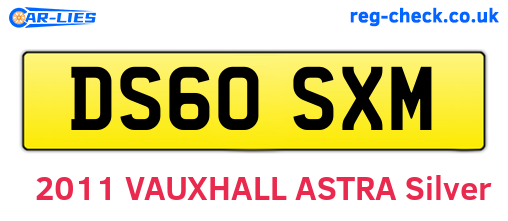 DS60SXM are the vehicle registration plates.