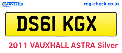 DS61KGX are the vehicle registration plates.