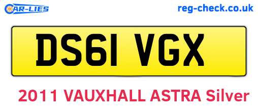 DS61VGX are the vehicle registration plates.