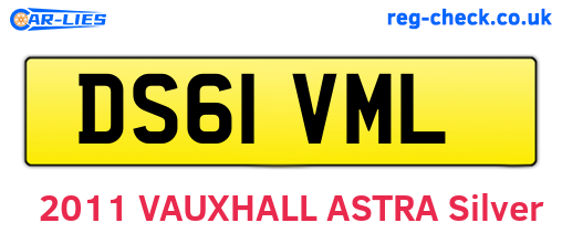 DS61VML are the vehicle registration plates.