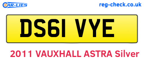DS61VYE are the vehicle registration plates.