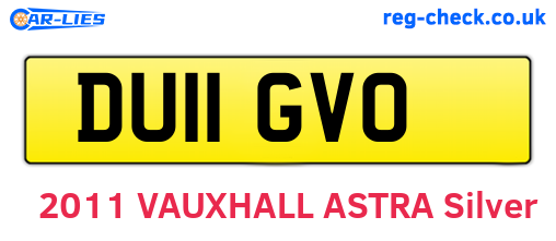 DU11GVO are the vehicle registration plates.