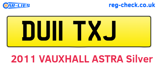 DU11TXJ are the vehicle registration plates.