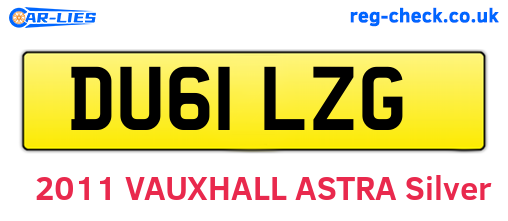 DU61LZG are the vehicle registration plates.