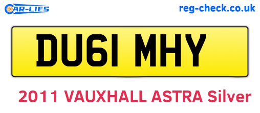 DU61MHY are the vehicle registration plates.