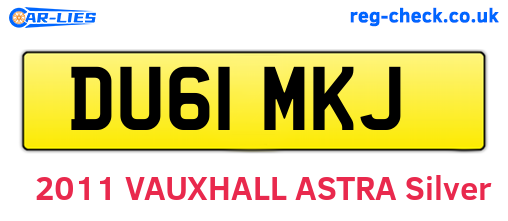 DU61MKJ are the vehicle registration plates.