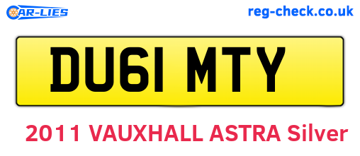 DU61MTY are the vehicle registration plates.