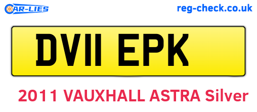 DV11EPK are the vehicle registration plates.